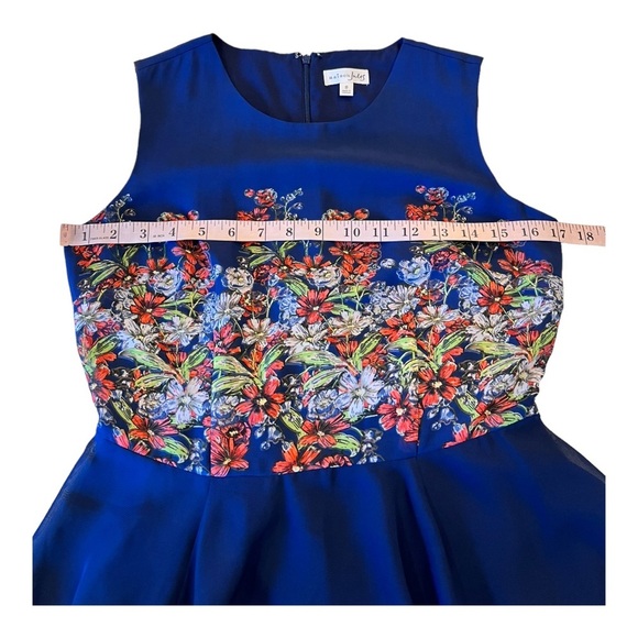 Maison Jules  Floral Print Sleeveless Casual Dress 71087MJ Blue combo Small - Picture 7 of 15